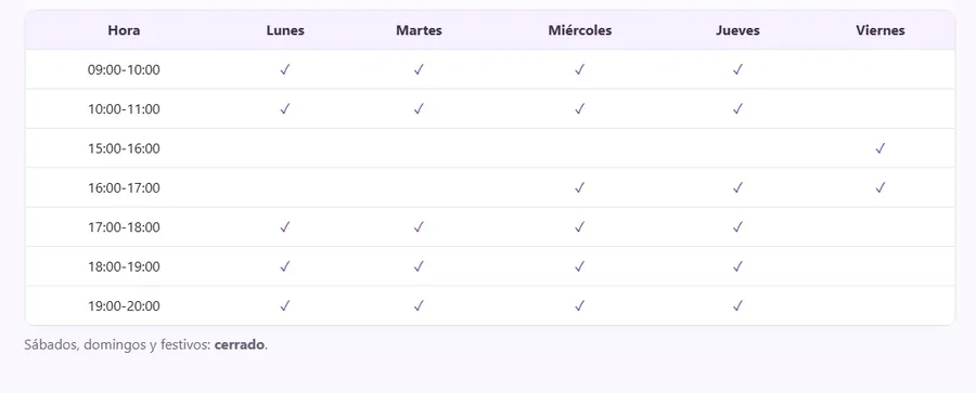 Horarios